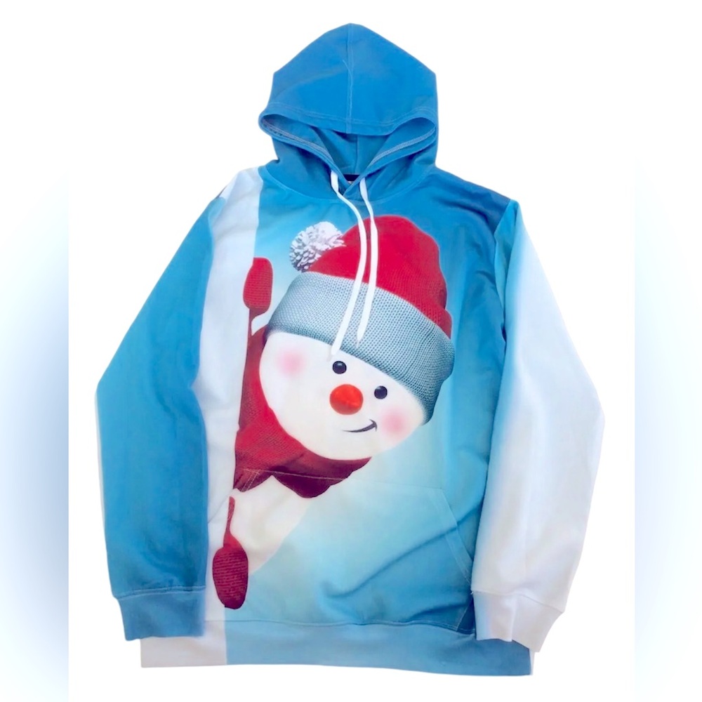 Snowman Hoodie Sweatshirt Mens 3XL Or Unisex Blue, Red, White, Orange NEW other